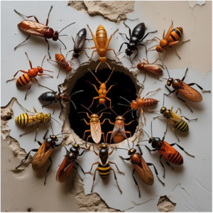 Crawling through wall